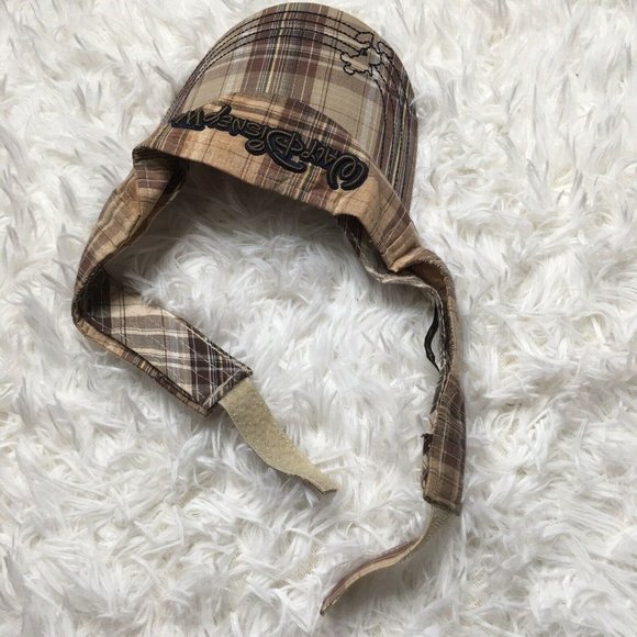 Walt Disney World Visor Hat Plaid Brown Mickey tan unisex spellout tan summer - Picture 6 of 6